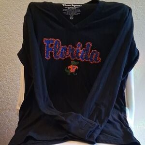 Florida Long Sleeve V-Neck Tee - Black